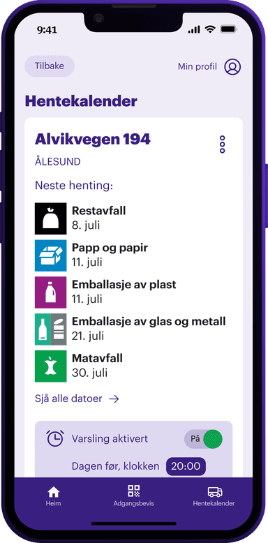 Bilde av en telefon med hentekalenderen i attvin appen